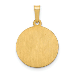 14K Polished and Satin St Peter Medal Hollow Pendant