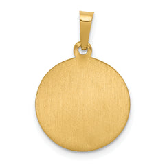 14K Polished and Satin St Theresa Medal Hollow Pendant