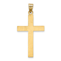 14K Etched Floral Cross Pendant