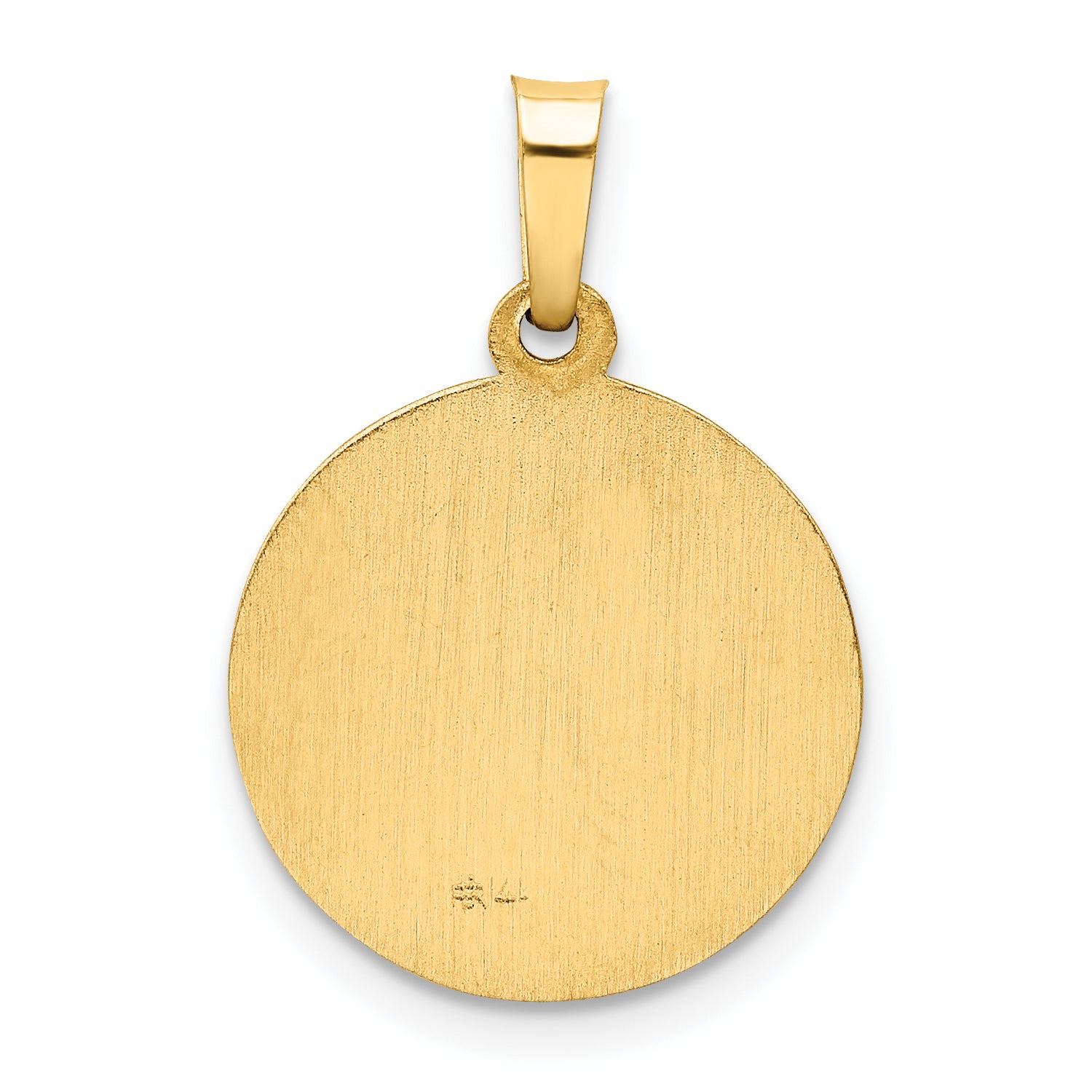 14K Polished and Satin Holy Communion Medal Hollow Pendant