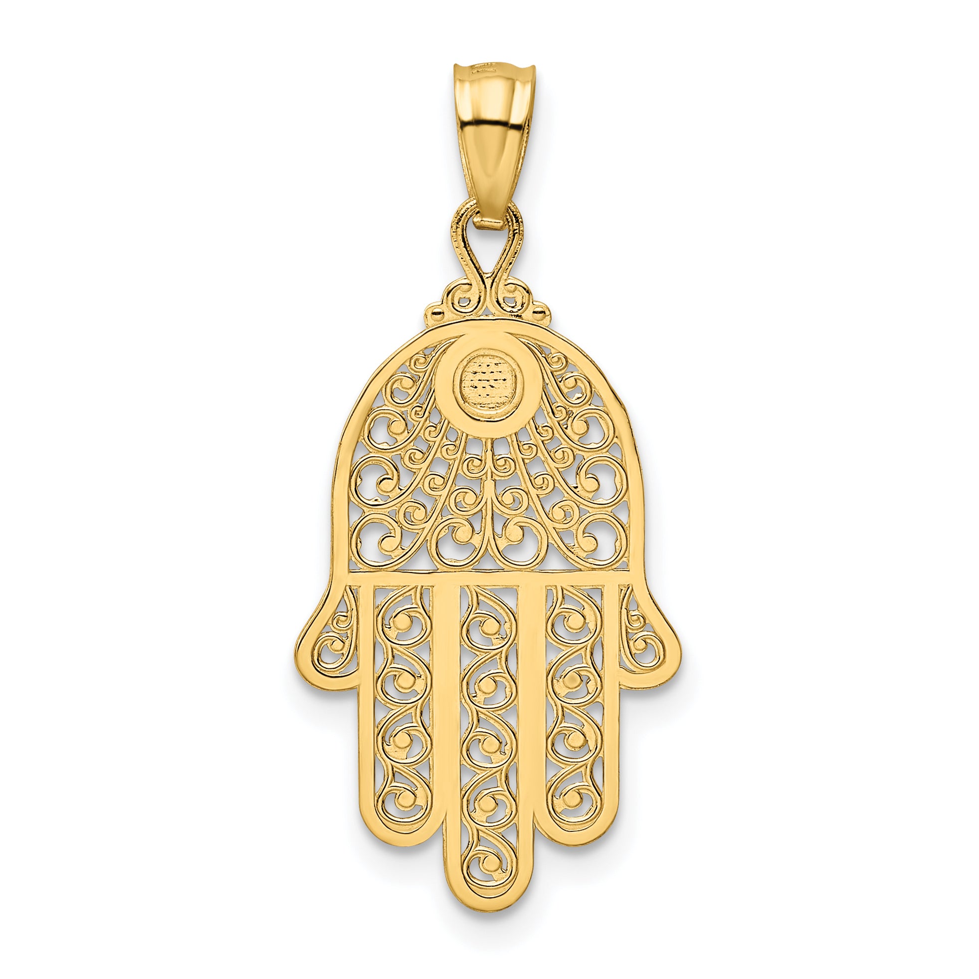 14K Yellow Gold Hand of God Pendant