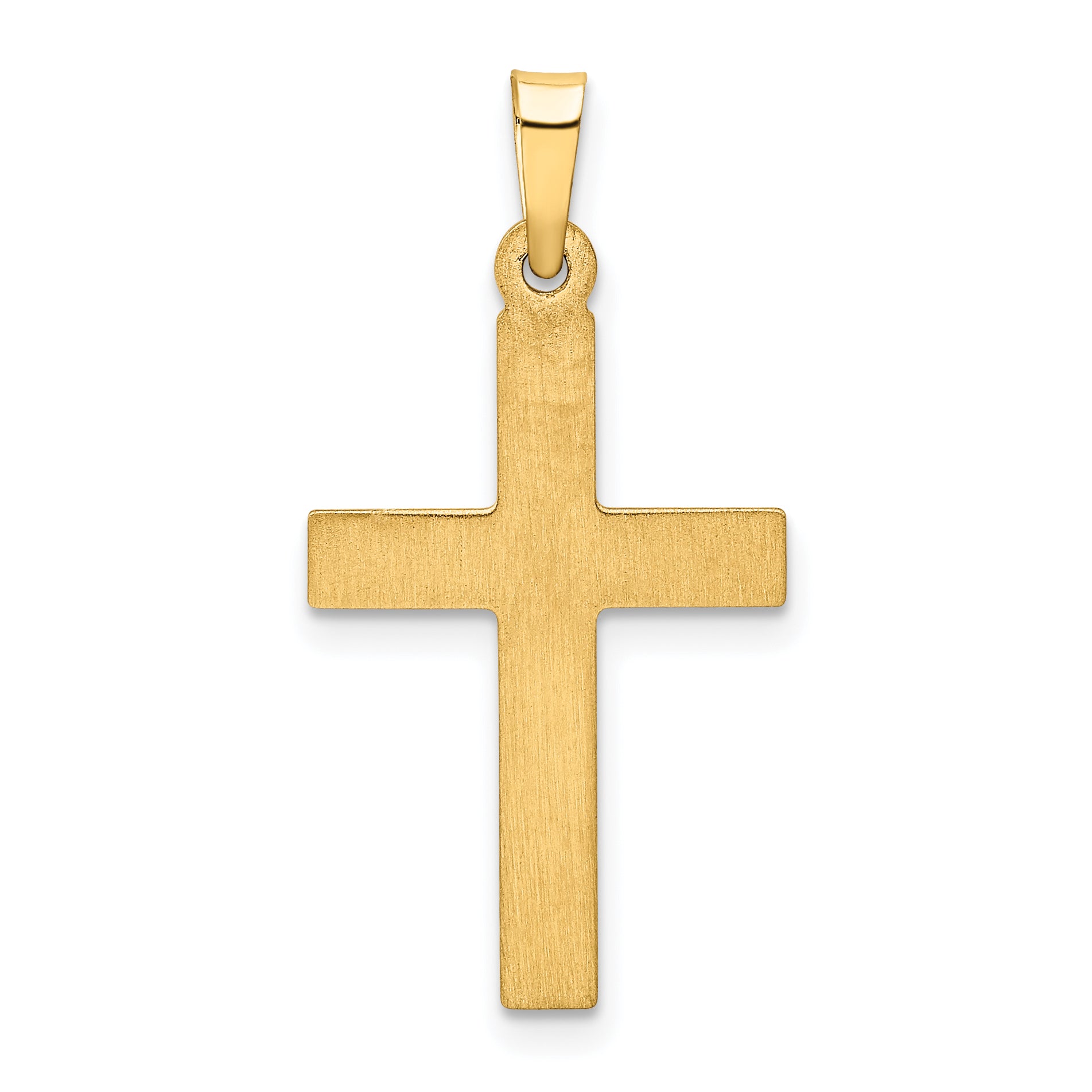 14K Brushed and Polished Latin Cross Pendant