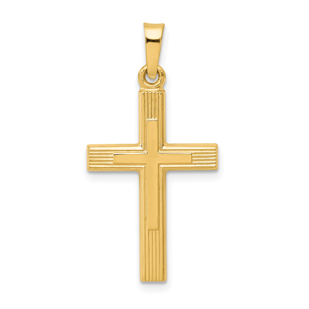 14k Brushed and Polished Latin Cross Pendant