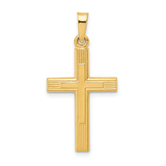 14k Brushed and Polished Latin Cross Pendant