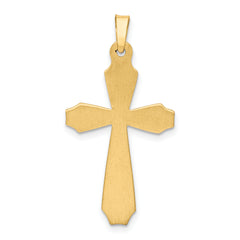 14K Textured and Polished Passion Cross Pendant