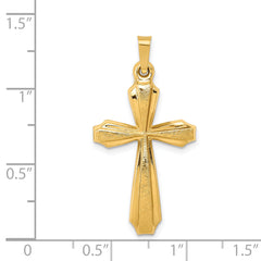 14K Textured and Polished Passion Cross Pendant