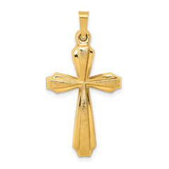 14k Textured and Polished Passion Cross Pendant