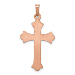 14K Rose Gold W/ White Rhodium Cross Pendant