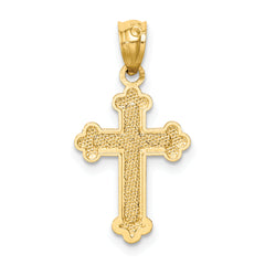 14K Gold Polished Small Budded Cross