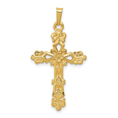 14k Polished Budded Cross Pendant