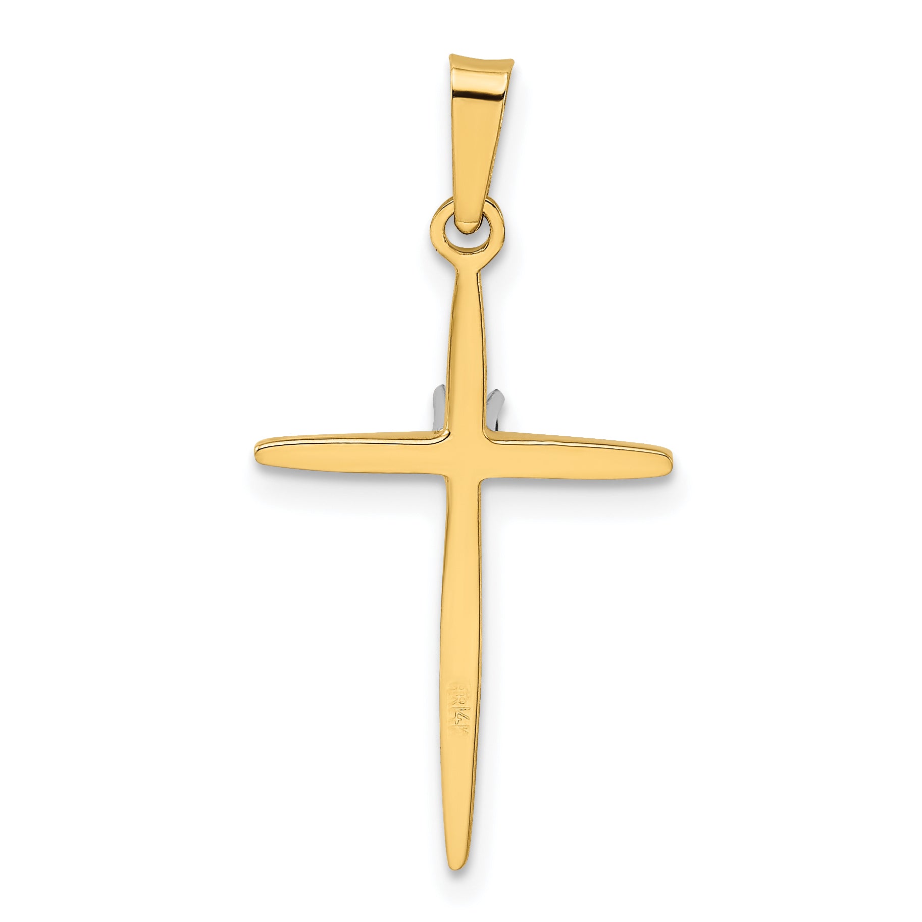 14K Diamond Polished Passion Cross Pendant