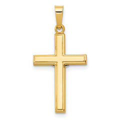 14K Polished INRI Crucifix Cross Pendant