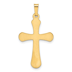 14K  Polished Rounded Cross Pendant