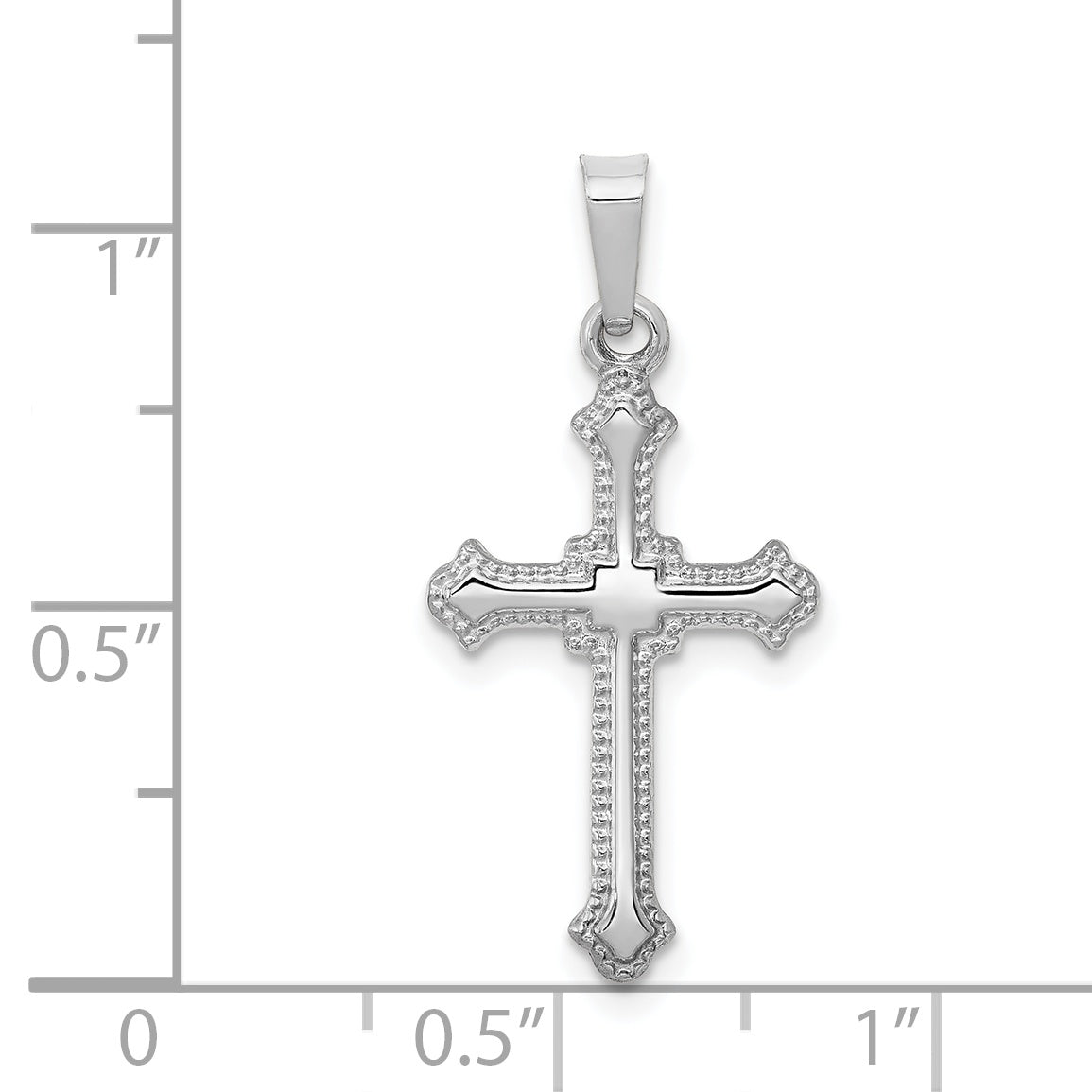 14K White Gold Polished Cross Pendant