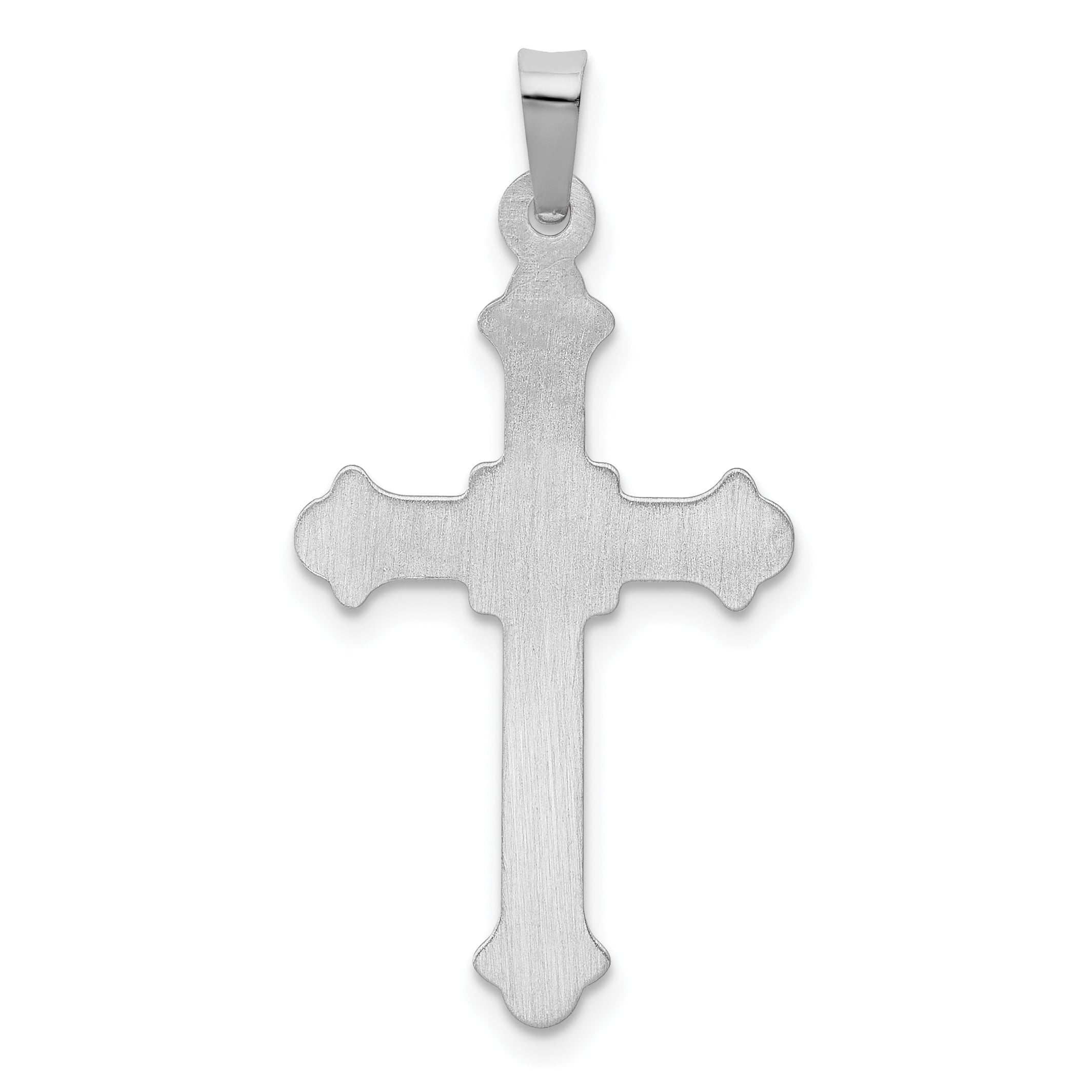 14K White Gold Polished Cross Pendant