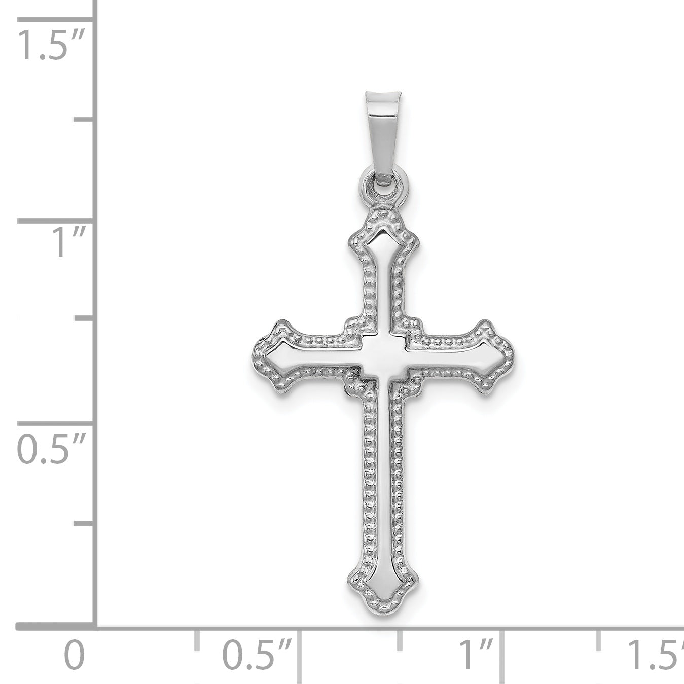 14K White Gold Polished Cross Pendant