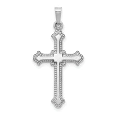 14k White Gold Polished Cross Pendant