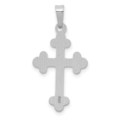 14K White Gold Polished Budded Cross Pendant