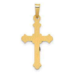 14K Two-tone Polished INRI Crucifix Pendant