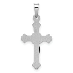 14K White Gold Polished INRI Crucifix Pendant