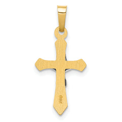 14K Two-tone Polished INRI Crucifix Pendant