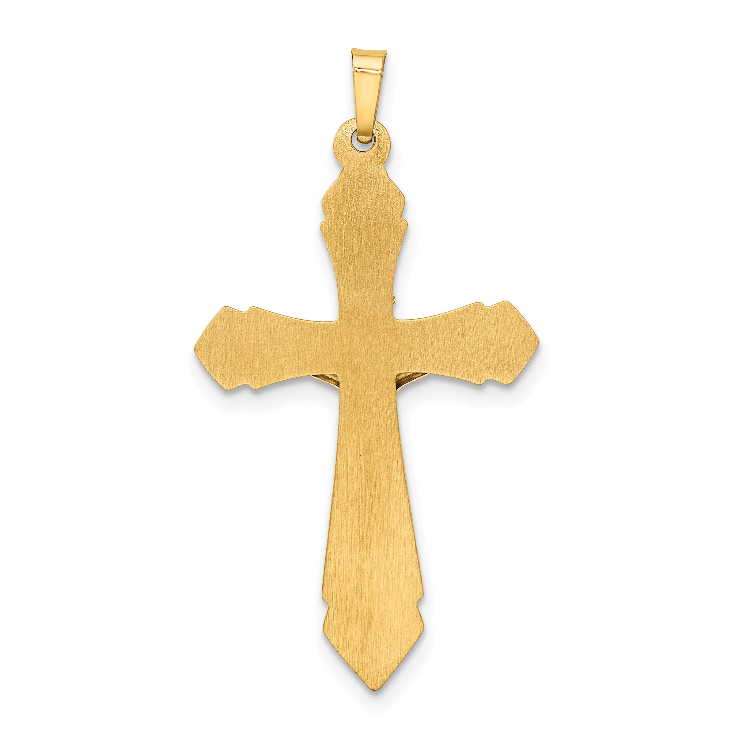 14K Two-tone Polished INRI Crucifix Pendant