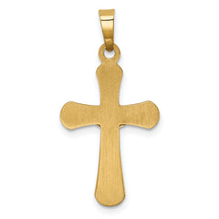 14K Two-tone Polished Rounded Cross Pendant