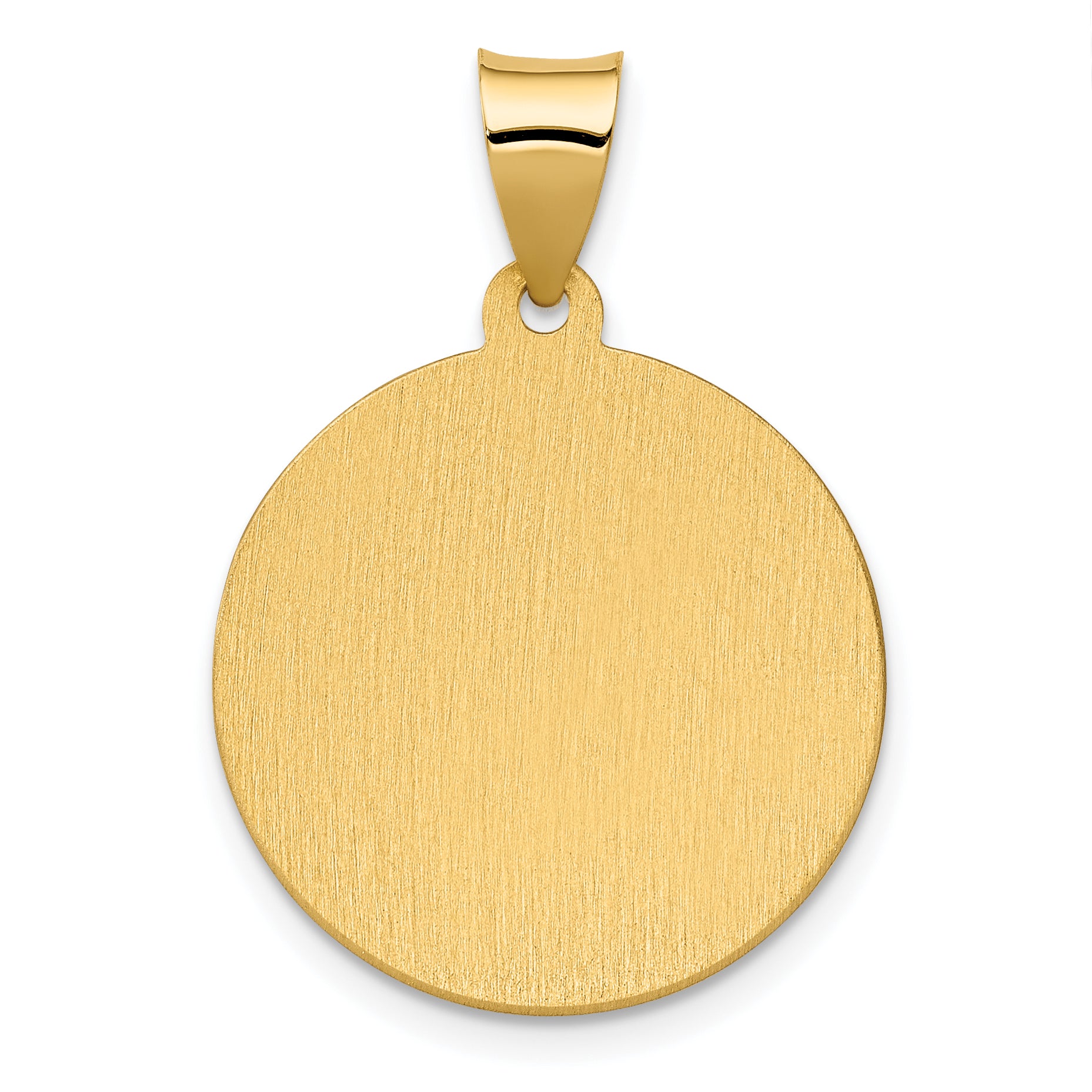 14K Polished & Satin St. Agatha Hollow Medal Pendant