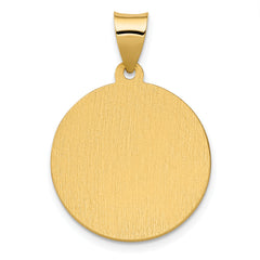 14K Polished & Satin St. Agatha Hollow Medal Pendant