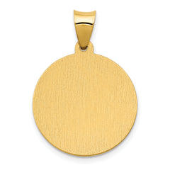 14K Polished & Satin St. Brigid Hollow Medal Pendant