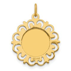 14K Polished and Satin Spanish 1st Communion Medal Pendant