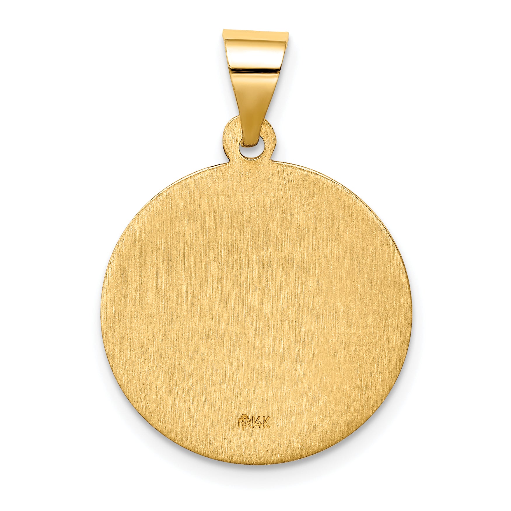 14k Hollow Polished/Satin Round St. Edmund Medal