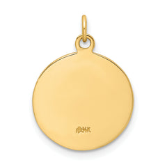 14k Solid Polished/Satin Small St. Florian Medal