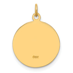 14k Solid Polished/Satin Small Round St. Michael Medal