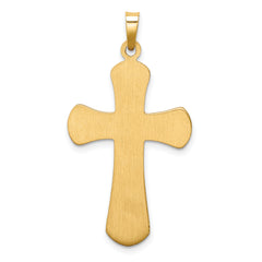 14k Hollow Polished Beaded Edge Cross