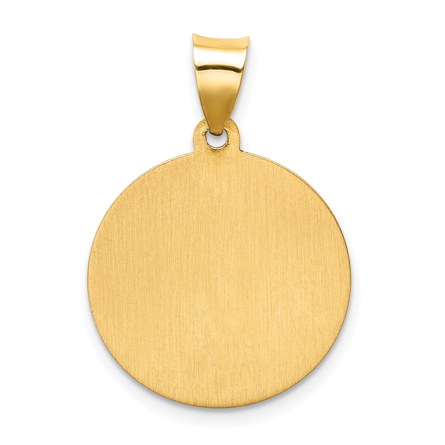 14k Hollow Polished/Satin Round St. Augustine Medal