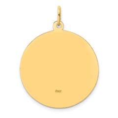 14k Solid Polished/Satin Large Round St. Anthony Medal