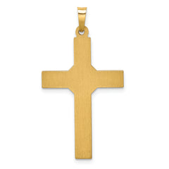 14k Hollow Polished Rhodium Center X Cross