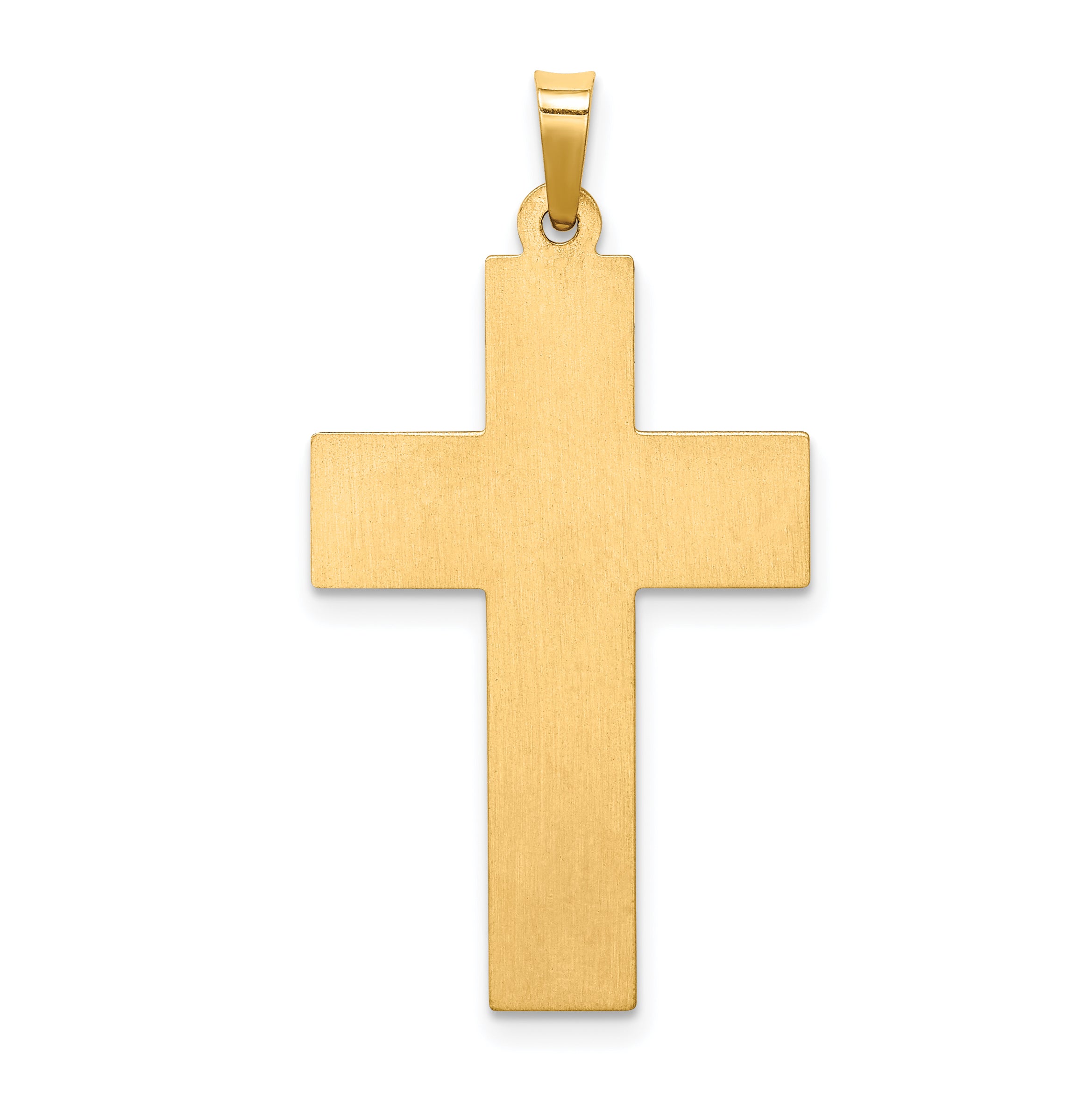 14k Hollow Polished Rope Edge Latin Cross