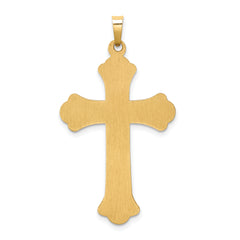 14k Hollow Polished Woven Fleur de Lis Cross