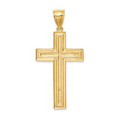 14K Diamond-cut Cross Pendant