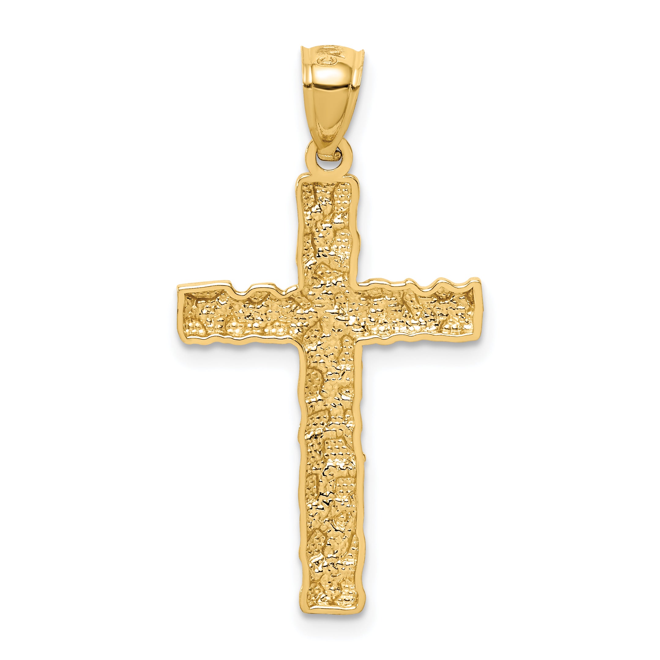 14K Nugget Cross Pendant