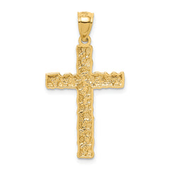 14K Nugget Cross Pendant