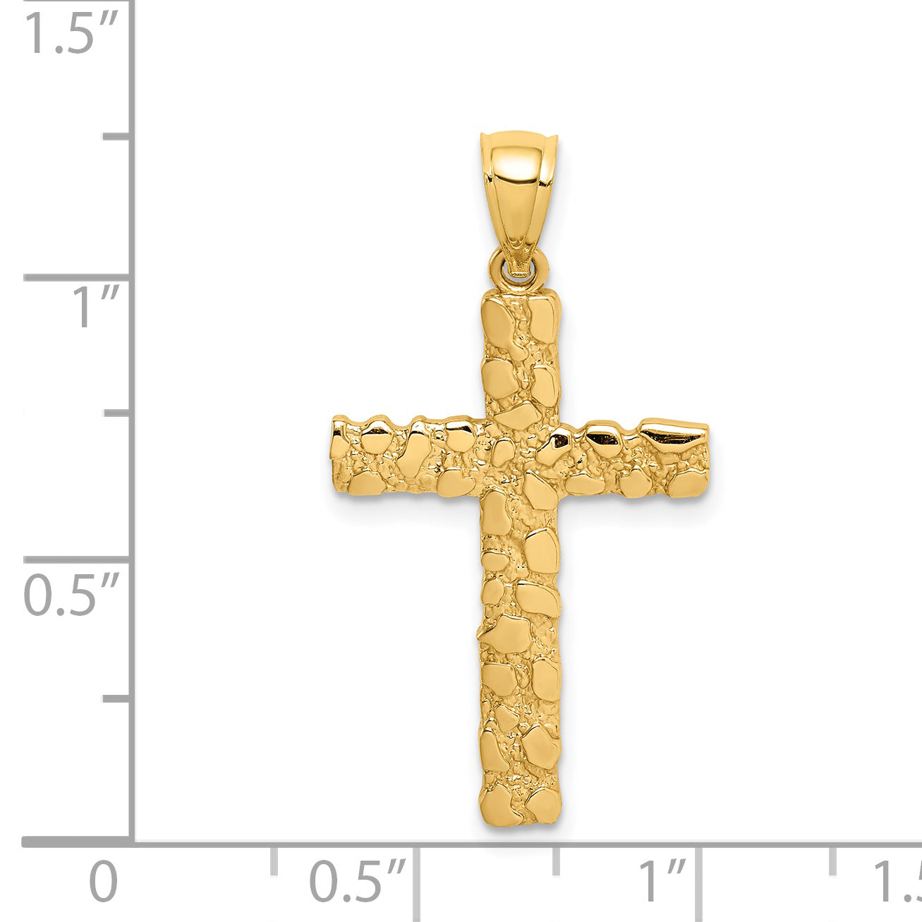 14K Nugget Cross Pendant