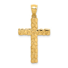 14K Nugget Cross Pendant