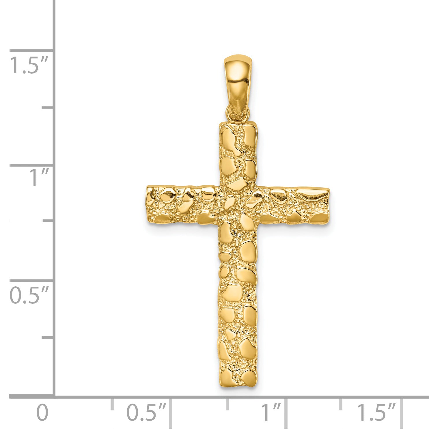 14K Nugget Cross Pendant