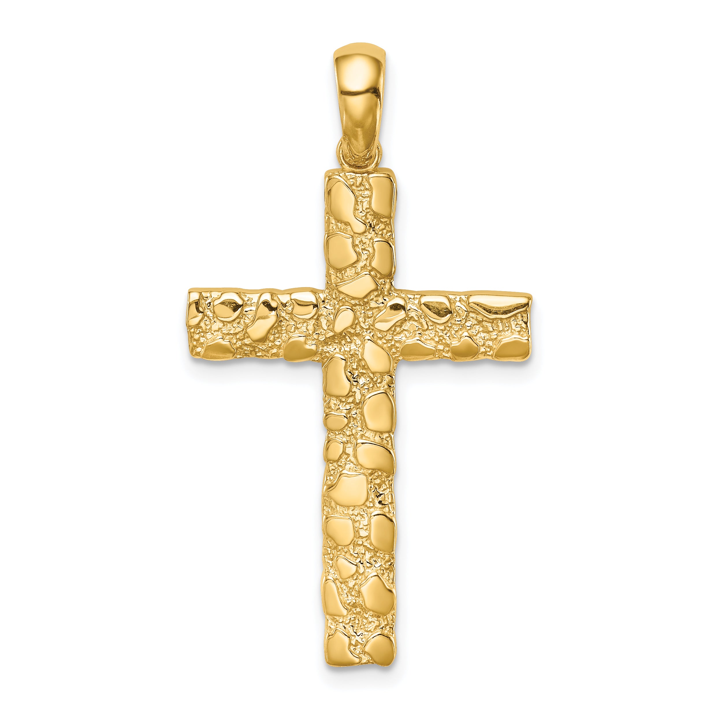 14K Nugget Cross Pendant