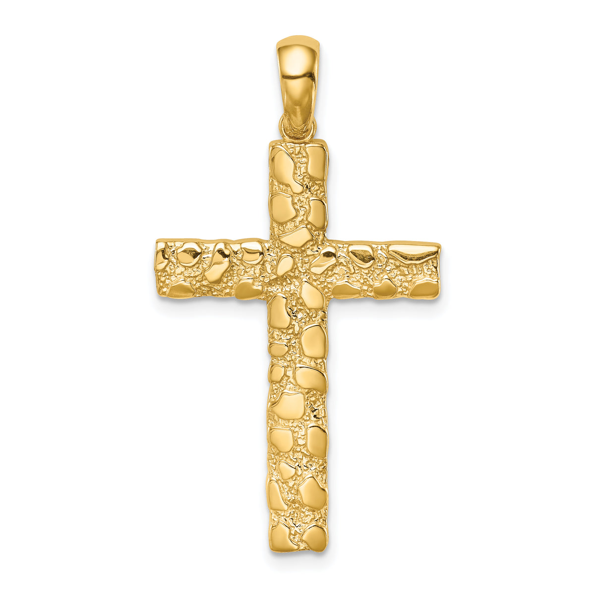 14K Nugget Cross Pendant