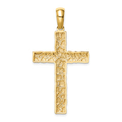 14K Nugget Cross Pendant