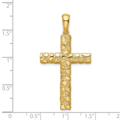 14K Nugget Cross Pendant